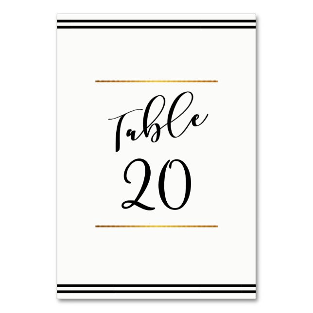 Svart & Vit Bordskort för Bröllop (Framsidan)