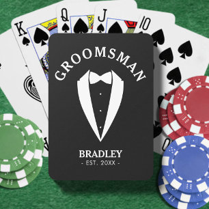 Svart & Vit Bröllop Best Man Sällskap Bakgrund Bak Casinokort