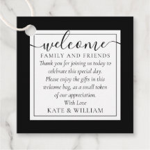 Svart Vit Bröllop Välkomstpresent Korgpåse