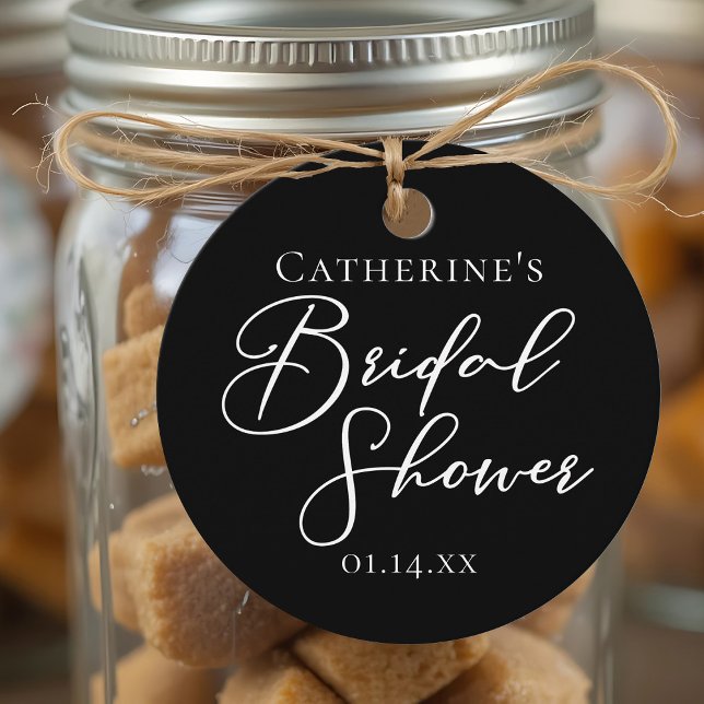 Svart vit bröllopsduschexklusiv fest gåvor etiketter (Skapare uppladdad)