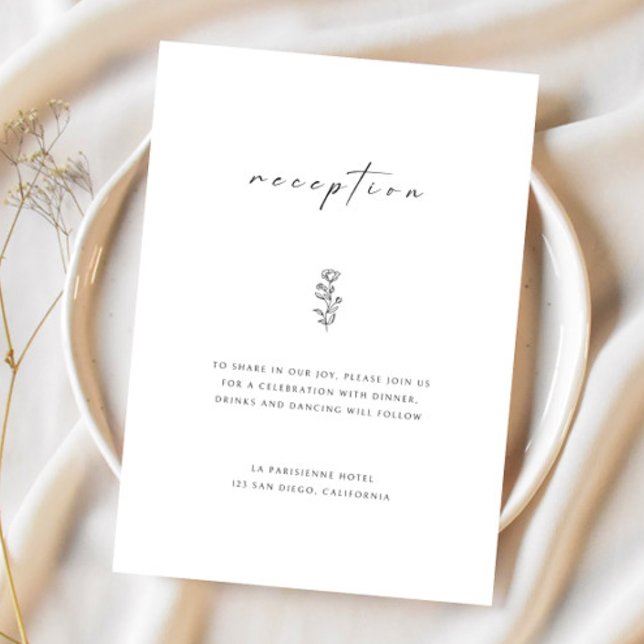 Svart & Vit Bröllopsmottagning Inneslutande Kort (Skapare uppladdad)