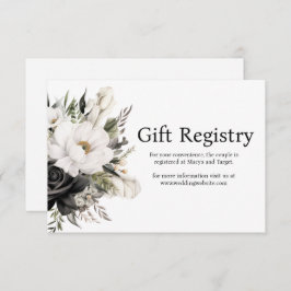 Svart-vit bröllopspresentregistrering medföljande  tilläggskort