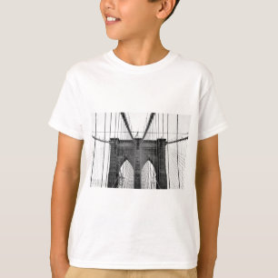 Svart vit Brooklyn överbryggar New York T-shirt