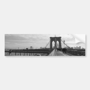 Svart vit Brooklyn överbryggar - nr 1 för NY New Bildekal