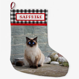 Svart/vit buffalo-Play-Pet Photo-Personlig Stor Julstrumpa