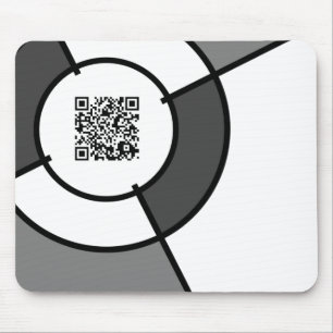svart-vit bullseye QR-kod Musmatta