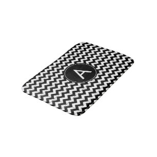 Svart Vit Chevron Initial A Badrumsmatt Badrumsmatta