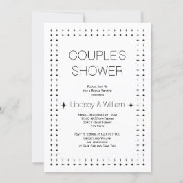 Svart vit chic geometrisk bröllop par shower inbjudningar