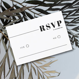 Svart, vit chic, typografi minimalistisk bröllop OSA kort
