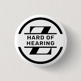 Svart Vit Cirkel Monogram Hörselnedsättning Knapp