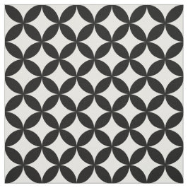 Svart vit cirklar och diamantmönster tyg