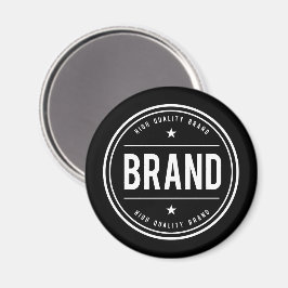 Svart-vit cirkulär märkesskyltlogotyp magnet