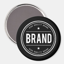 Svart-vit cirkulär märkesskyltlogotyp magnet