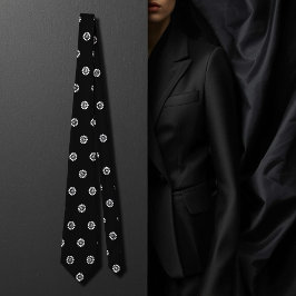 Svart&vit daisy - Art Deco mönster Slips