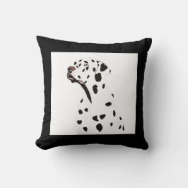 Svart/vit Dalmatisk Hund Illustration Kudde