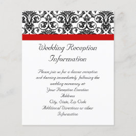 Svart/vit Damask med roterande röd accent