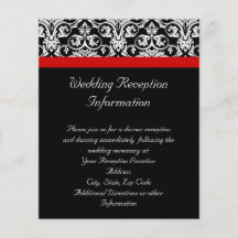 Svart/vit Damask med roterande röd accent