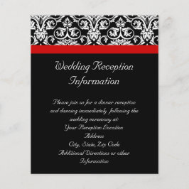 Svart/vit Damask med roterande röd accent