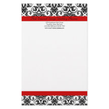 Svart/vit Damask med roterande röd accent