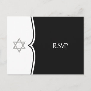 Svart vit Davidstjärna RSVP vykort