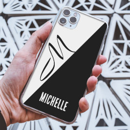 Svart & vit delad klassisk initialmonogrammerad