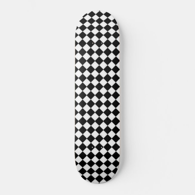 Svart-vit design mini skateboard bräda 18,5 cm (Framsida)