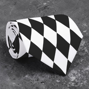 Svart & Vit Diamantformad Retro Slipsklöver Slips