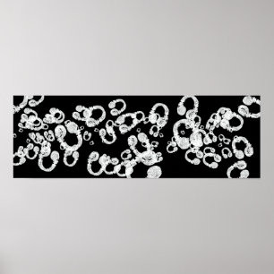 Svart&vit DJ-hörlurar Poster