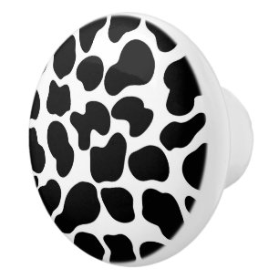 Svart Vit Djurtryck Snö Leopard Gepard Knopp
