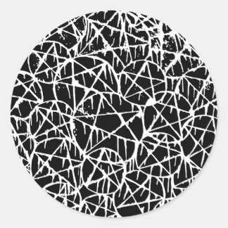 svart vit droppande pentagram grunge punk runt klistermärke