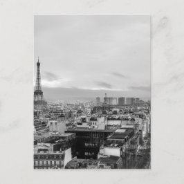 Svart&vit: Eiffel Torn, Paris, Frankrike Vykort