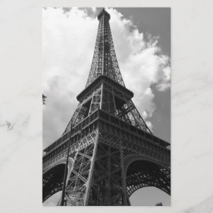 Svart & Vit Eiffeltorn i Paris Brevpapper