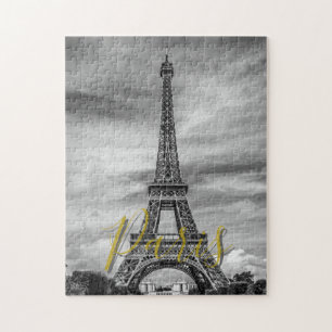 Svart & Vit Eiffeltorn Paris Frankrike Pussel
