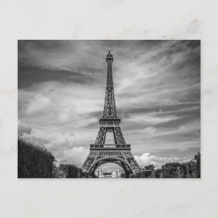 Svart & Vit Eiffeltorn Paris Frankrike Vykort