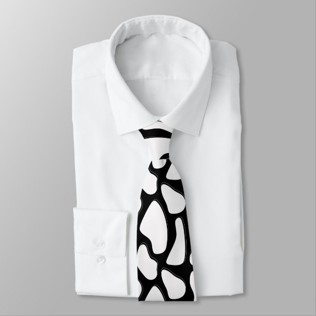 Svart Vit Elegans Slips (Bunden)