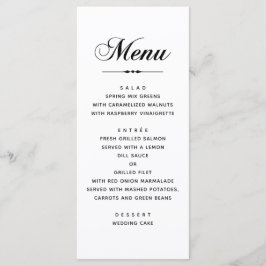 Svart & vit elegant klassisk typografi bröllop meny