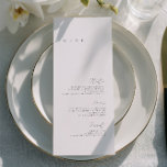 Svart & Vit Elegant Minimalistisk Bröllopsmeny Meny<br><div class="desc">Designen har en handskriven teckensnitt och modern minimalistisk design. Utformad för att samordna med «SERENA» Bröllopsinbjudningskollektion. För att ändra detaljer, klicka på «Personalisera». För att flytta texten eller ändra storlek, teckensnitt eller färg, klicka på «Klicka för att anpassa ytterligare». Se länken till samlingen på denna sida för att se alla...</div>