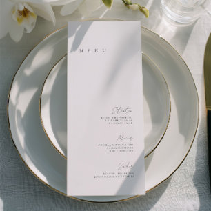 Svart & Vit Elegant Minimalistisk Bröllopsmeny Meny