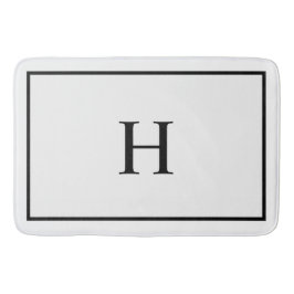 Svart Vit Elegant Modern Monogram Badrumsmatta