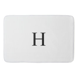 Svart Vit Elegant Modern Monogram Badrumsmatta