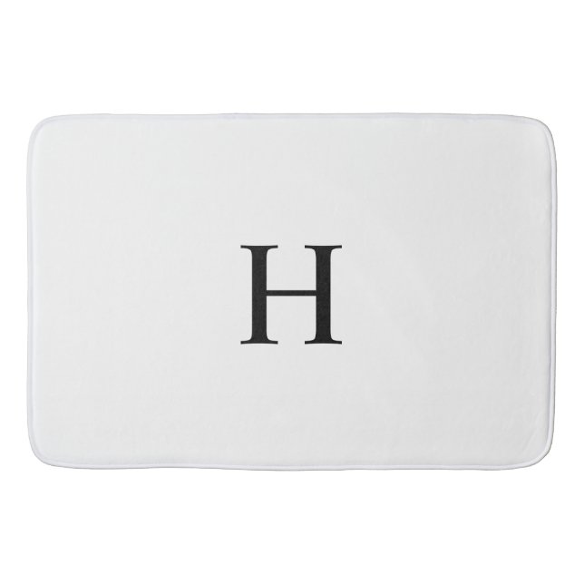 Svart Vit Elegant Modern Monogram Badrumsmatta (Framsidan)