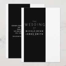 Svart & Vit Elegant Modernt Enkelt Bröllop