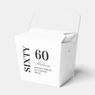 Svart & Vit Elegant Sextio 60-årsfest Presentaskar