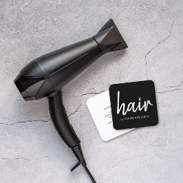 Svart vit Elegant, svart, vit hårslips Fyrkantigt Visitkort