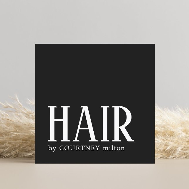 Svart vit Elegant, vit hårbotten, fyrkant Buss Fyrkantigt Visitkort (Skapare uppladdad)