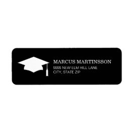 Svart Vit Examenståssa Returadress Etikett