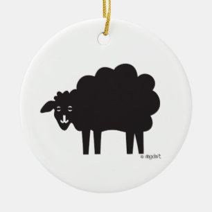 Svart & Vit Får Ornament