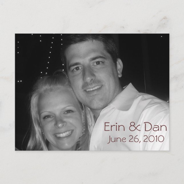 svart-vit favorit meddelande vykort (Framsida)