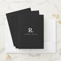 Svart Vit Fet Punkt Monogram Modern Minimalistisk