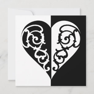 Svart &vit filigree Heart